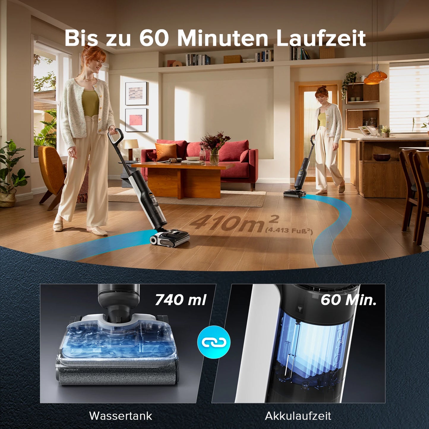 Roborock F25 XT Wet Dry vacuum cleaner 20,000 Pa Zero Tangle 90 °C Hot Air Quick Dry Electric Mop 180 ° Lie Flat