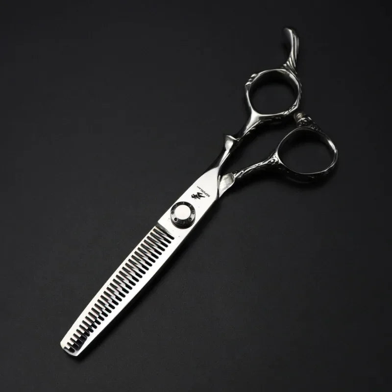 Professional JP 440c Steel 6 '' Hollow Shears Dragon Hair Cutting Scissors Haircut Thinning Barber Tools Hairdresser Scissors