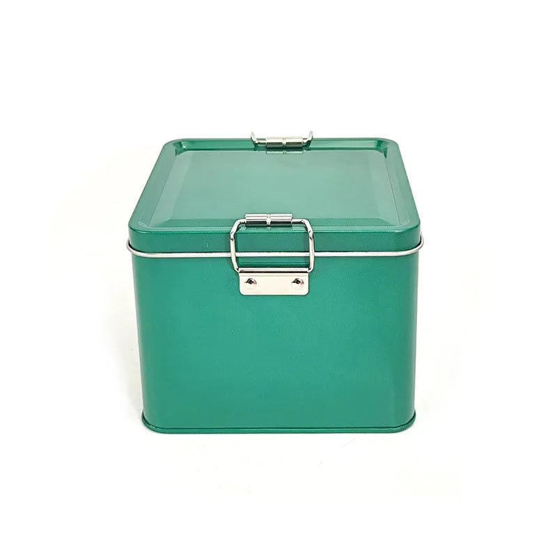 Square Multi-color Tinplate Box For Dessert And Snack Storage Moisture-proof Food Storage Box With Lid