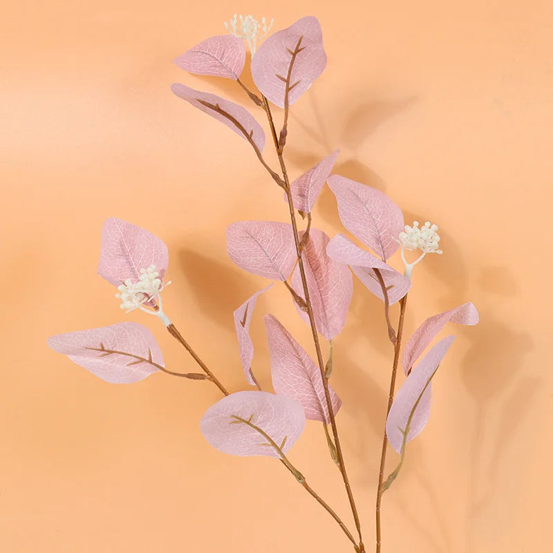 Silk Eucalyptus Leaves Branch Fruit Artificial Plant Fake Money Leaf Wedding Home Decoration Diy Wreath Flower