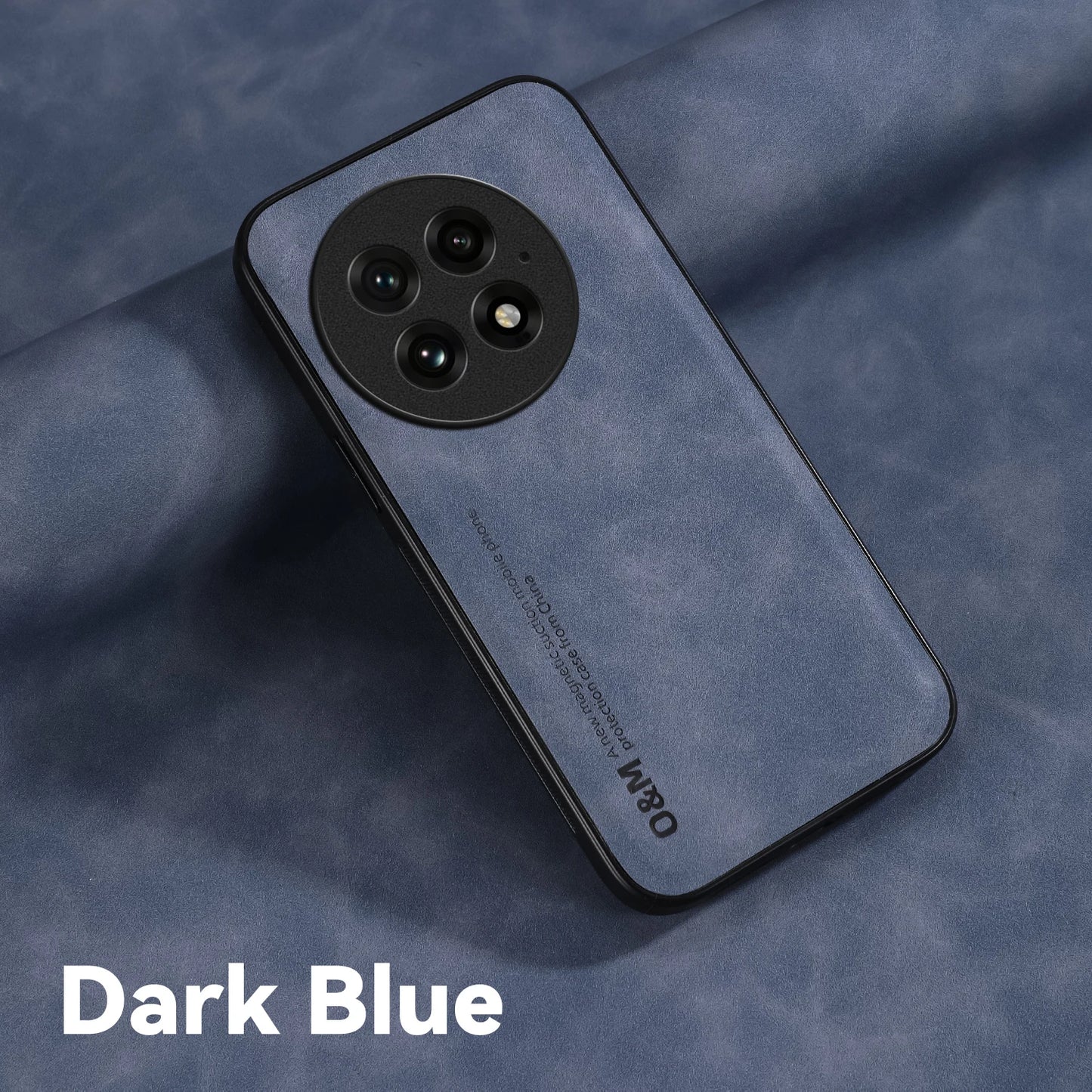 Nubuck Leather Shockproof Case for OnePlus 13 13R 12 12R Protective Cover Built-in Magnetic Suction Car Holder Coque Funda Capa