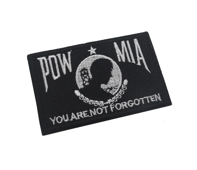 POW MIA YOU ARE NOT FORGOTTEN Veteran patch POW MIA Prisoner of War Missing In Action Military Shield Biker Patch