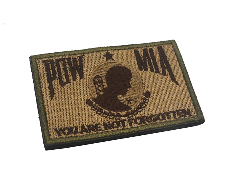 POW MIA YOU ARE NOT FORGOTTEN Veteran patch POW MIA Prisoner of War Missing In Action Military Shield Biker Patch