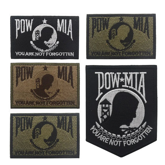 POW MIA YOU ARE NOT FORGOTTEN Veteran patch POW MIA Prisoner of War Missing In Action Military Shield Biker Patch