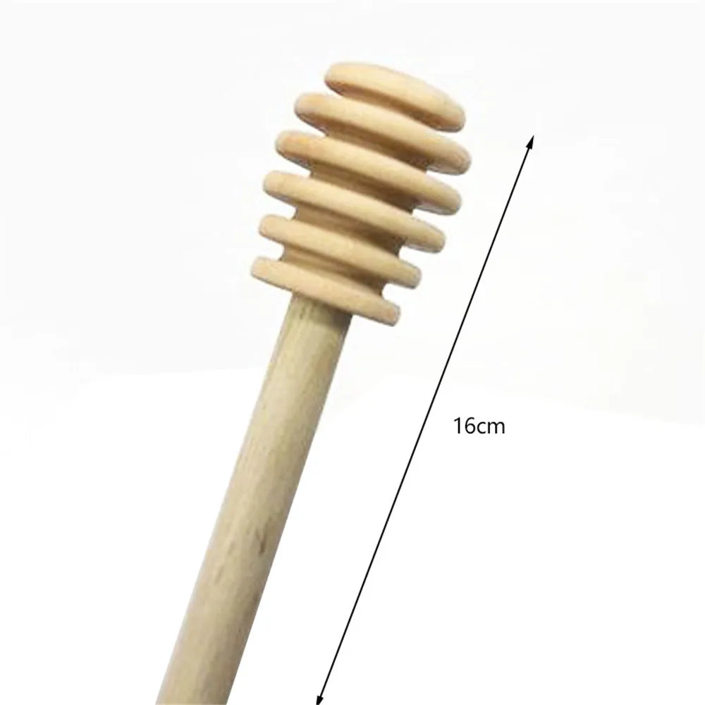 2pcs 16cm Wooden Honey Spoon Honey Wooden Stir Bar for Honey Jar Supplies Eco-Friendly Long Handle Mixing Stick Dessert Tools