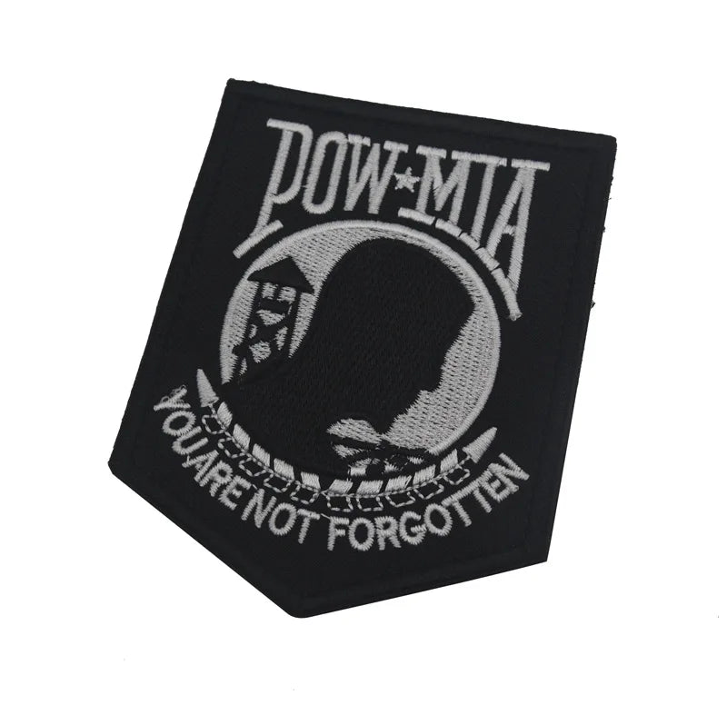 POW MIA YOU ARE NOT FORGOTTEN Veteran patch POW MIA Prisoner of War Missing In Action Military Shield Biker Patch