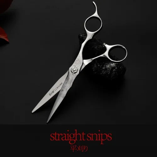 Fenice 6'' Japanese VG10 Cobalt Alloy Scissors for Cutting Hair Damascus Professional Hairdressing  Barber Shop Supplies