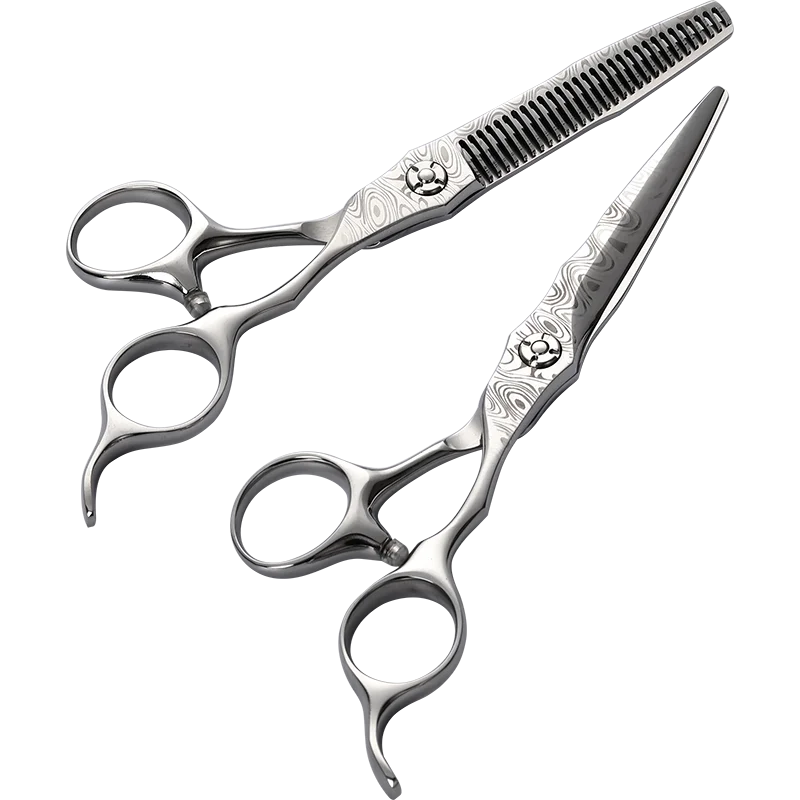 Fenice 6'' Japanese VG10 Cobalt Alloy Scissors for Cutting Hair Damascus Professional Hairdressing  Barber Shop Supplies