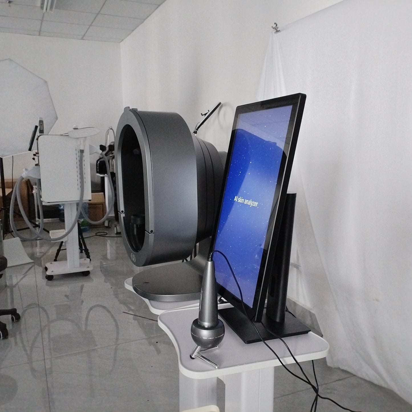 3D AI facial skin analyzer for hair diagnosis and professional analysis with 8-spectral beauty salon equipment