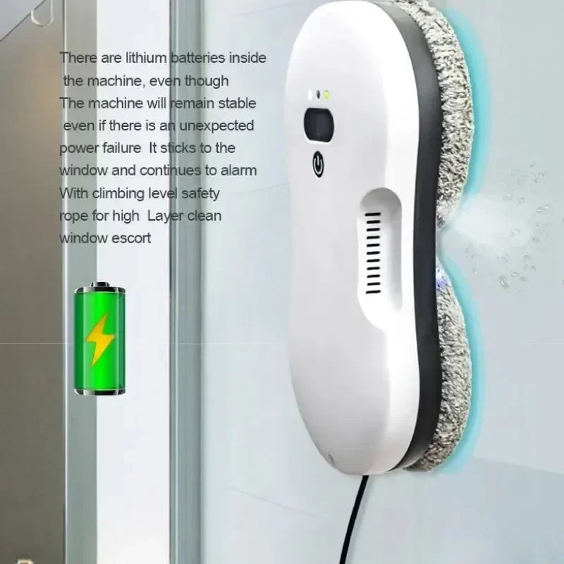 Smart Dual-Sided Spray Window Cleaning Robot with Strong Suction, Electric Glass Cleaner for High-rise Home & Office Windows