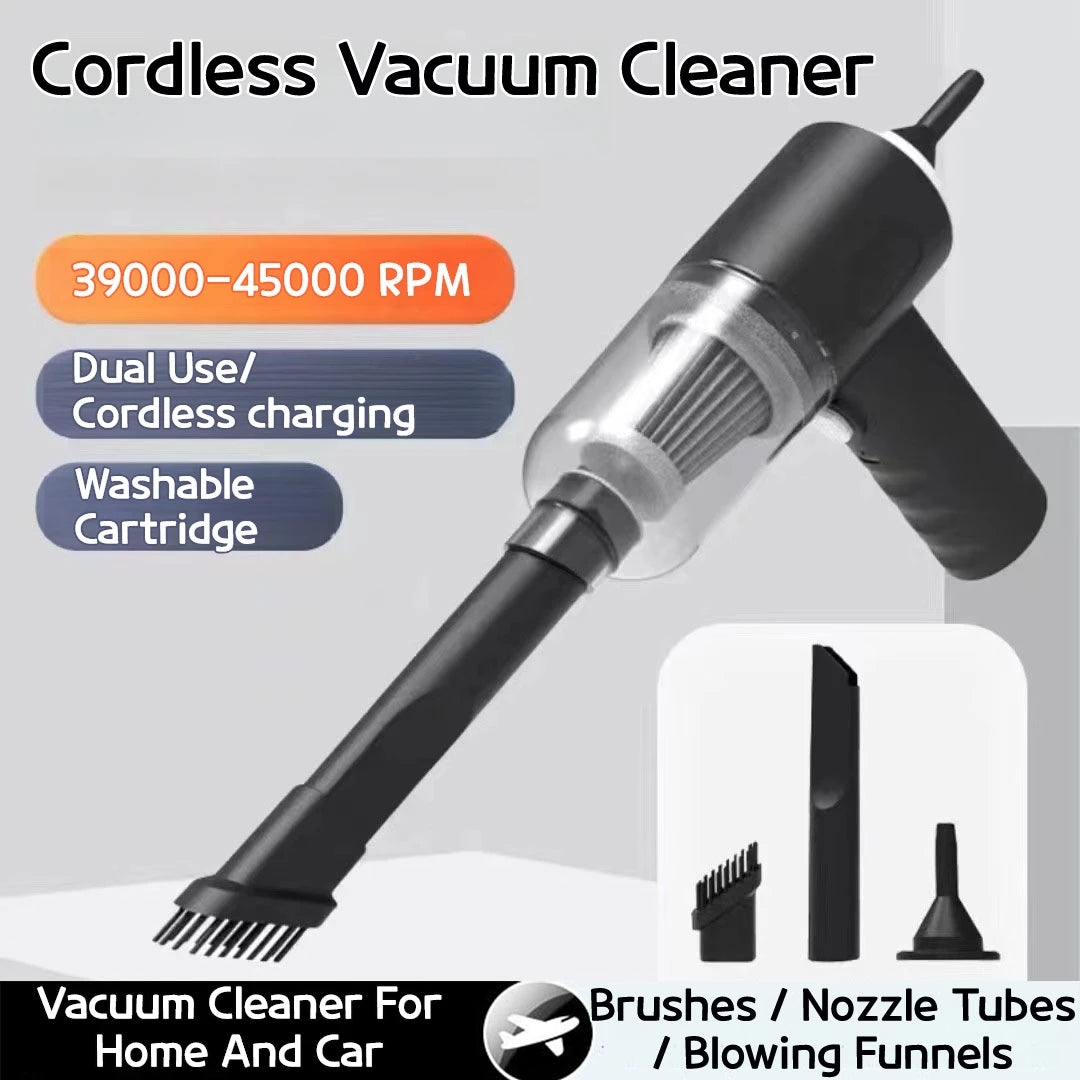 Wireless Car Vacuum Cleaner with 1200mAh USB Charging - Portable Mini Wet/Dry & Blower Vacuum for Home & Auto Use