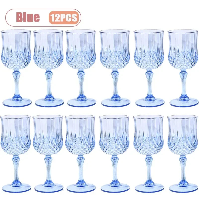 12-36PCS Shatterproof Tall Plastic Champagne Flutes Reusable Wine Glasses for Wedding Party Outdoor Picnic  Drinkware Decoration