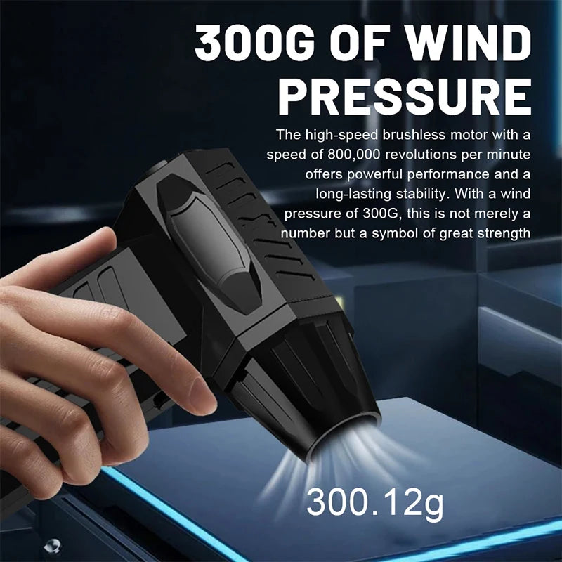 Super Violent Blower 500000RPM Brushless Turbo Jet Blower Dry 20000mAh Fast Charging Duct Fan 300G Thrust PC Cleaning Too