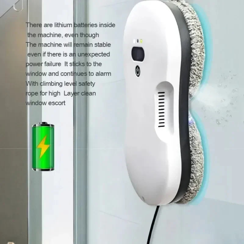 Smart Dual-Sided Spray Window Cleaning Robot with Strong Suction, Electric Glass Cleaner for High-rise Home & Office Windows