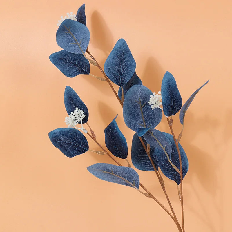 Silk Eucalyptus Leaves Branch Fruit Artificial Plant Fake Money Leaf Wedding Home Decoration Diy Wreath Flower