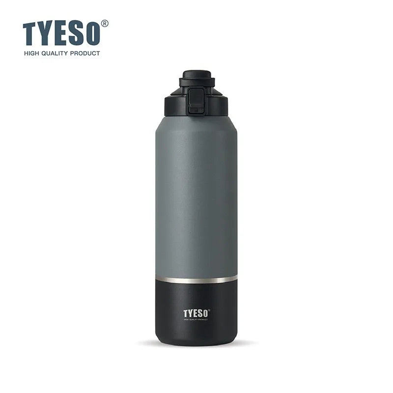 Tyeso Large Capacity Insulated Water Bottle Portable Travel Mug with Handle Leak-Proof Lid for Outdoor Sports Hiking Drinkware