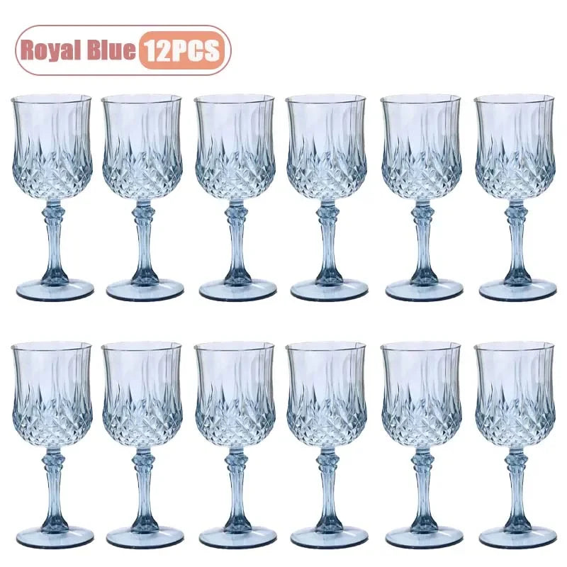 12-36PCS Shatterproof Tall Plastic Champagne Flutes Reusable Wine Glasses for Wedding Party Outdoor Picnic  Drinkware Decoration