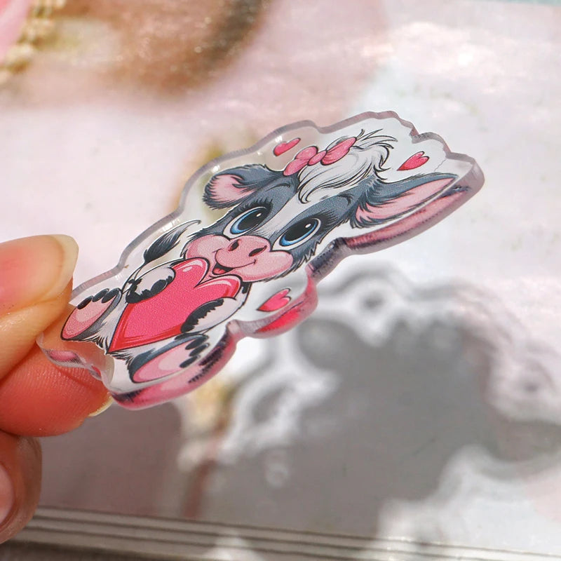 10pcs Clear Acrylic Planar Resin Back To School Themed DIY Bows Keychain Craft Supplies Handmade A294953