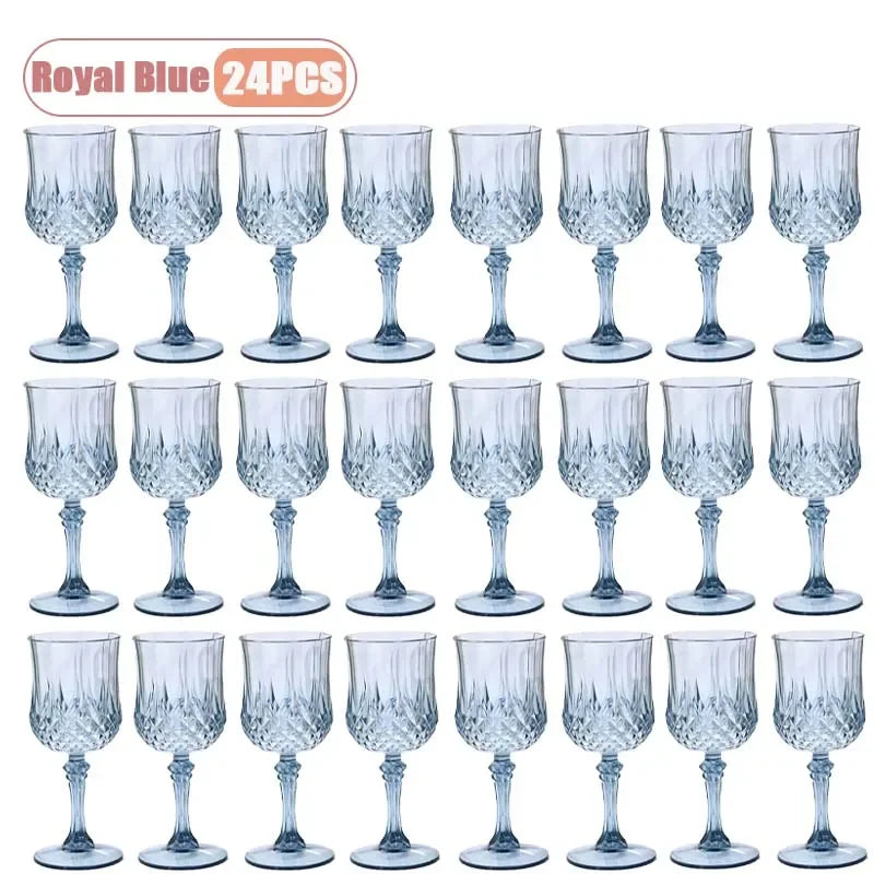 12-36PCS Shatterproof Tall Plastic Champagne Flutes Reusable Wine Glasses for Wedding Party Outdoor Picnic  Drinkware Decoration