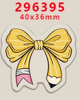 10pcs Clear Acrylic Planar Resin Back To School Themed DIY Bows Keychain Craft Supplies Handmade A294953