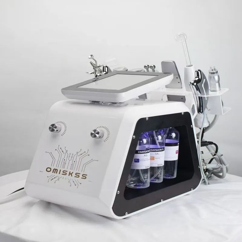 New 9 in 1 Benchtop Black Pearl Professional Face Spa Aqua Peel Facial Hydroder5mabrasion Machine Face Cleansing Firming Lifting