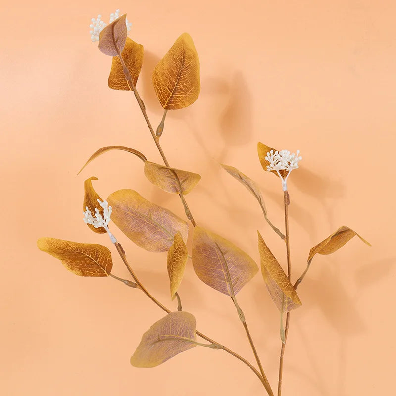 Silk Eucalyptus Leaves Branch Fruit Artificial Plant Fake Money Leaf Wedding Home Decoration Diy Wreath Flower