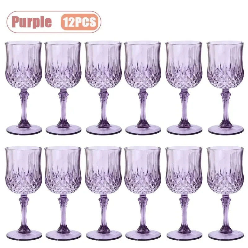 12-36PCS Shatterproof Tall Plastic Champagne Flutes Reusable Wine Glasses for Wedding Party Outdoor Picnic  Drinkware Decoration
