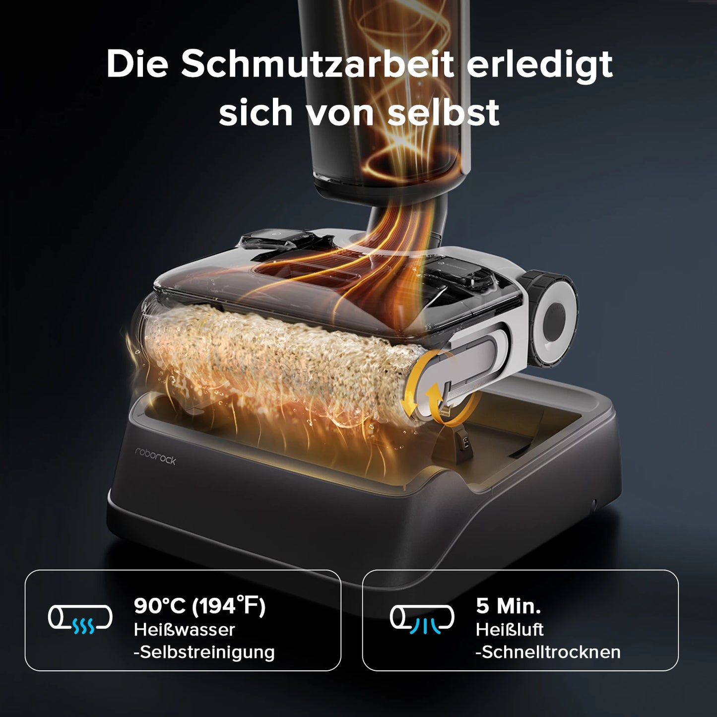 Roborock F25 XT Wet Dry vacuum cleaner 20,000 Pa Zero Tangle 90 °C Hot Air Quick Dry Electric Mop 180 ° Lie Flat