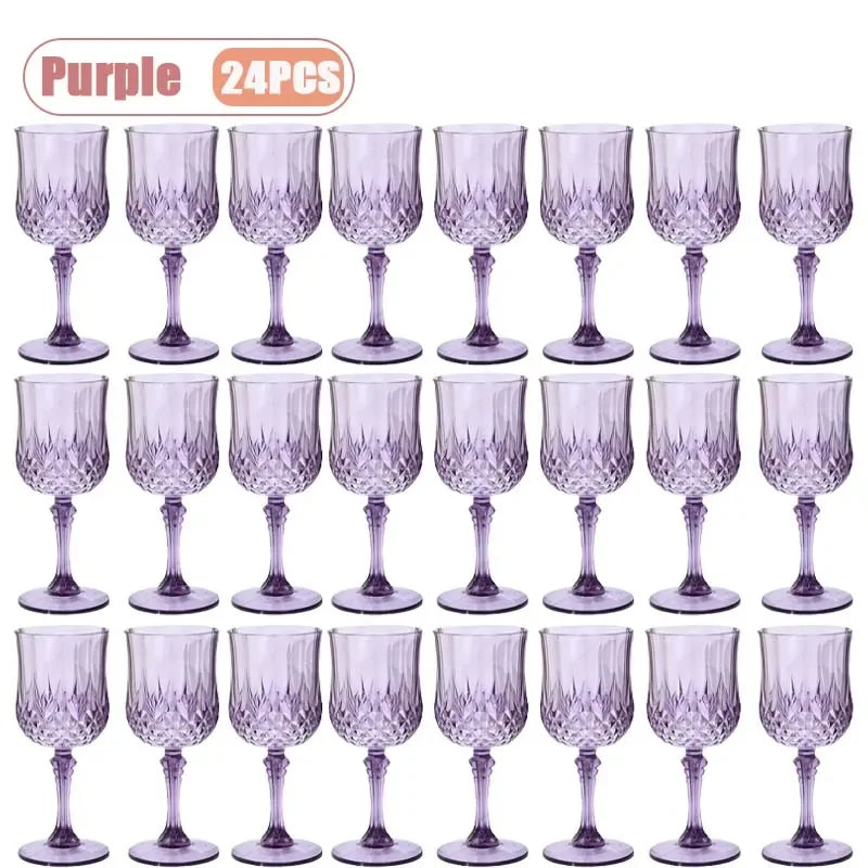 12-36PCS Shatterproof Tall Plastic Champagne Flutes Reusable Wine Glasses for Wedding Party Outdoor Picnic  Drinkware Decoration