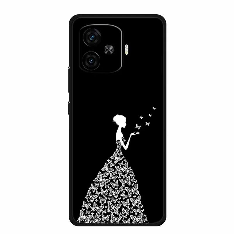 For Vivo iQOO Z9 Turbo Back Cover Case Z9Turbo Phone Cover Black Silicone Soft Coque For Vivo iQOO Z9 Turbo Phone Case 6.78" Bag