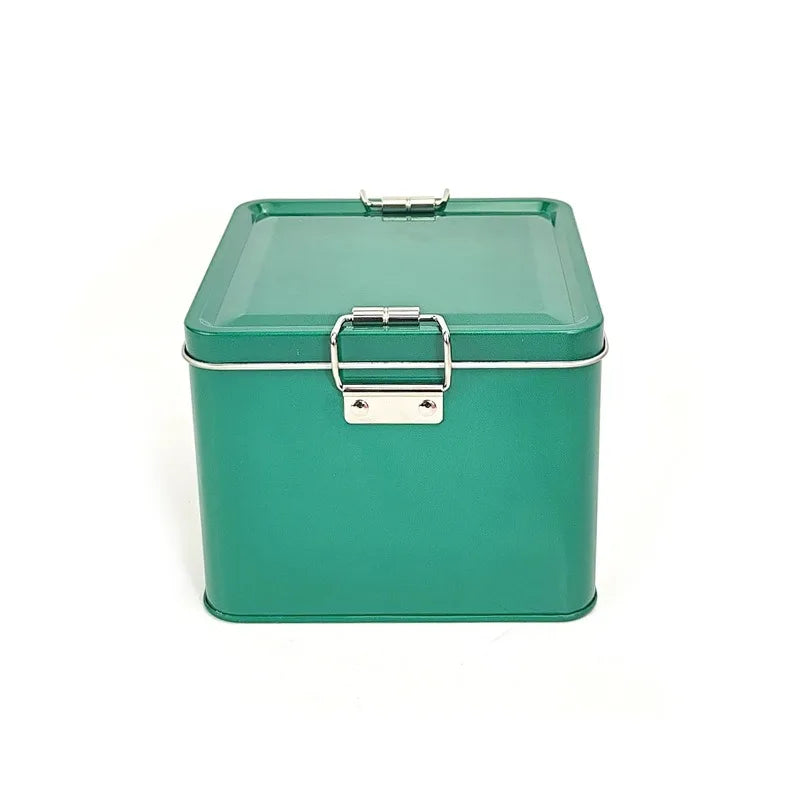 Square Multi-color Tinplate Box For Dessert And Snack Storage Moisture-proof Food Storage Box With Lid