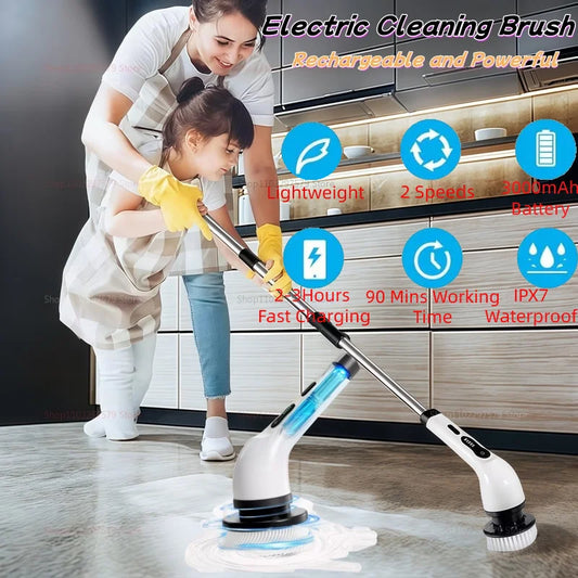 Electric Cleaning Brush 8 in 1 Multifunctional Household Wireless Rotatable Cleaning Brush For Bathroom Kitchen Windows Toilet