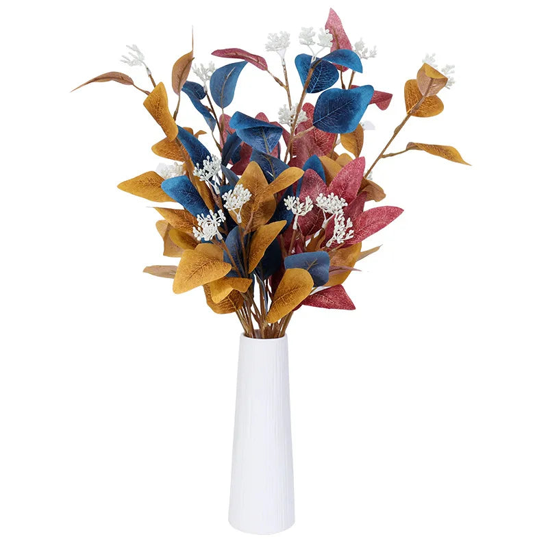 Silk Eucalyptus Leaves Branch Fruit Artificial Plant Fake Money Leaf Wedding Home Decoration Diy Wreath Flower