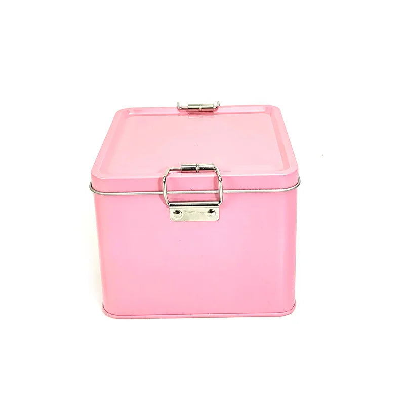 Square Multi-color Tinplate Box For Dessert And Snack Storage Moisture-proof Food Storage Box With Lid