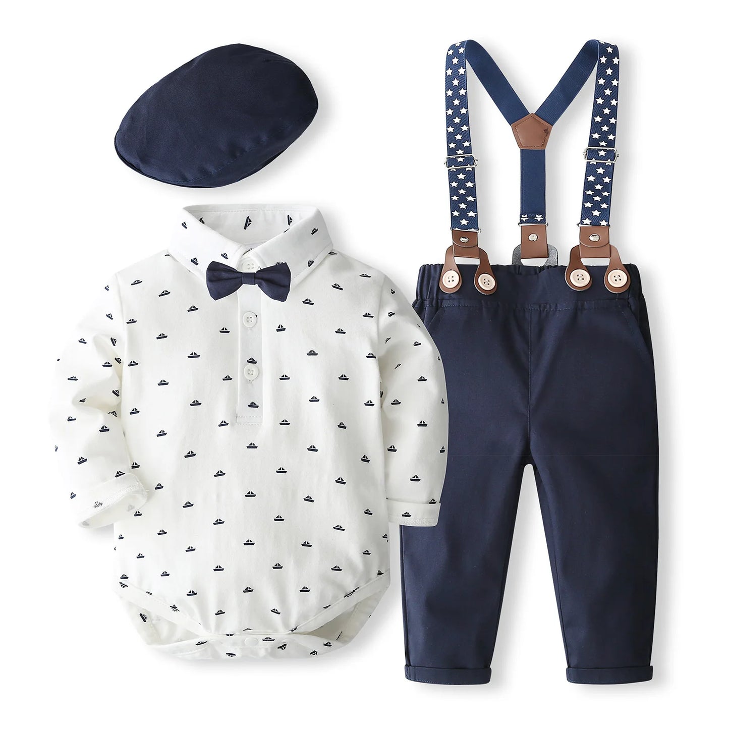 Gentleman Baby Clothes Dressy Outfits for Baby Boys Baby Suit Dress Baby for Boy Kids Clothes Boys Hat+Romper+Shoes+Socks+Pants
