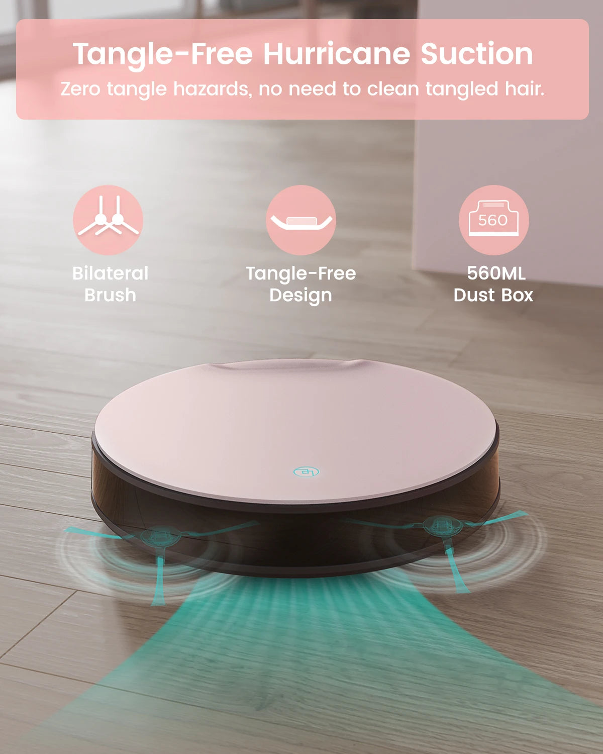 Lefant N1 Robot Vacuum Cleaner, Suction Power 4500PA, 4 Cleaning Modes, App Control, Up to 165 Minutes Autonomy