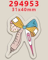 10pcs Clear Acrylic Planar Resin Back To School Themed DIY Bows Keychain Craft Supplies Handmade A294953