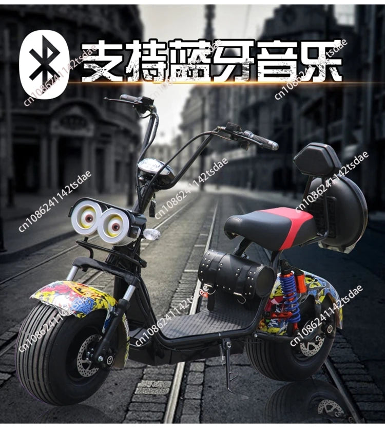 New electric vehicle large wide tire adult scooter two-wheeled off-road vehicle battery car scooter motorcycle sports car