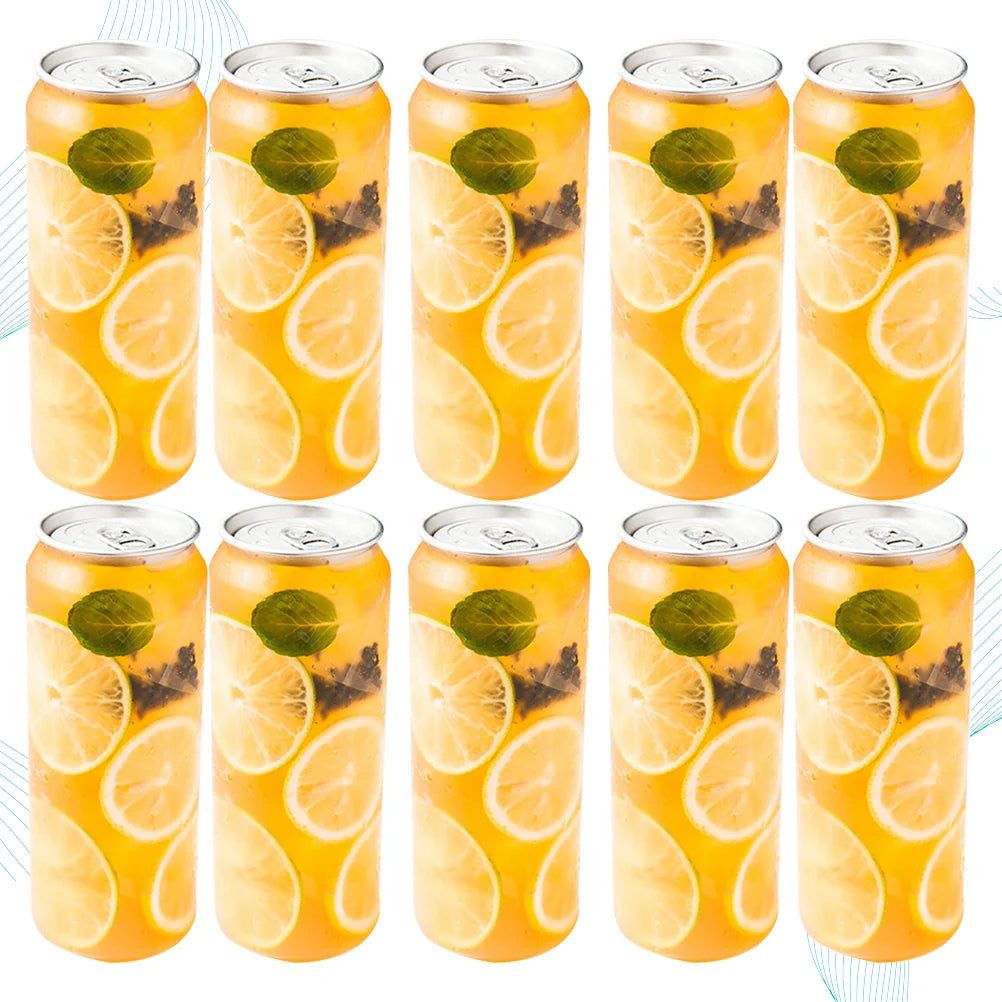 10PCS Plastic Coffee Bottles Disposable Empty Juice Bottles PET Water Storage Container