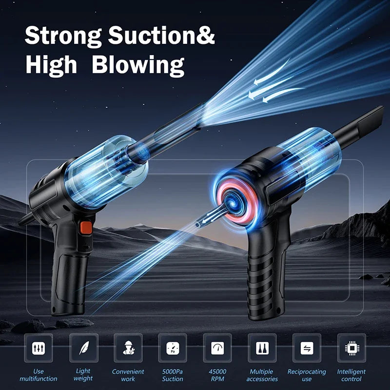 Xiaomi Car Vacuum Cleaner Portable Wireless Large Suction Dust Mini Handheld Car Cleaner Blowing Suction Integrated Dust Blower