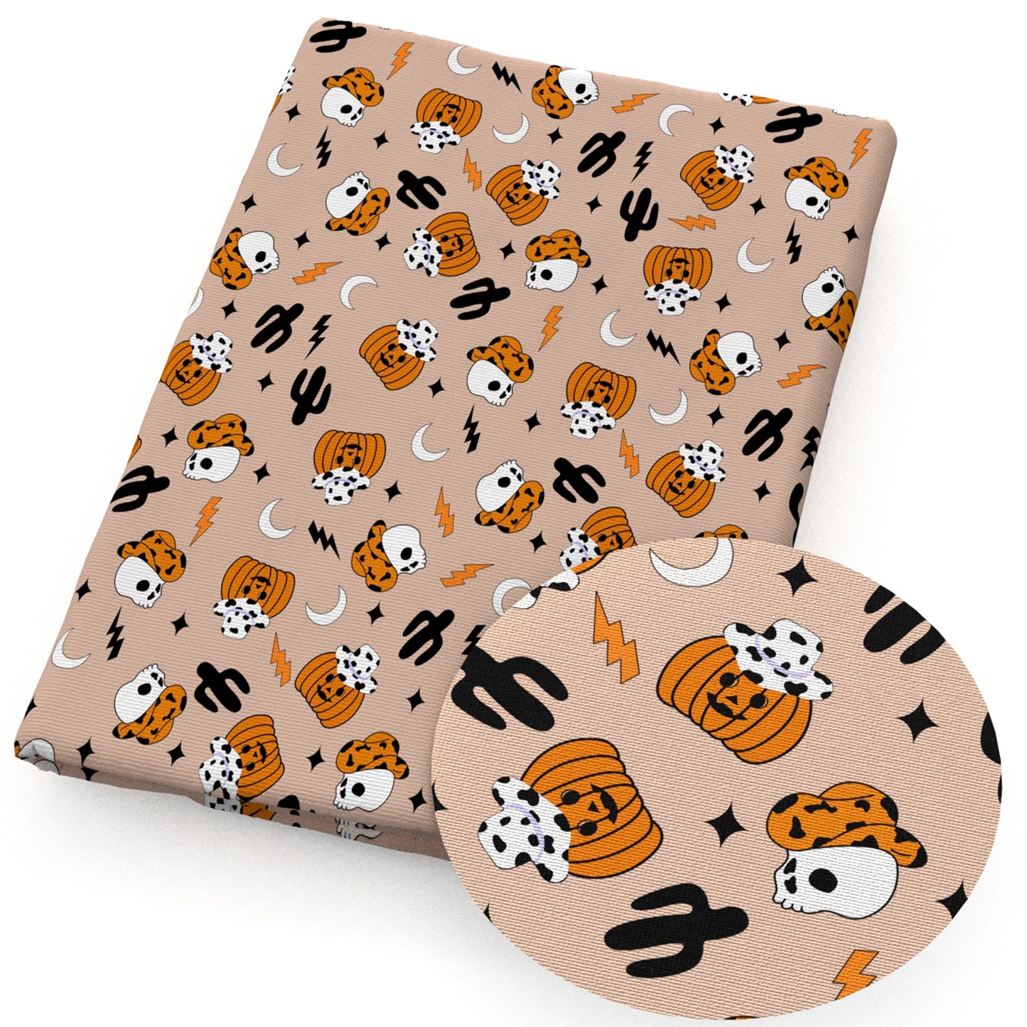 50*45cm  Halloween Flower Floral Polyester Cotton Fabric for Tissue Sewing Quilting Fabrics Needlework Material DIY Handmade