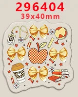 10pcs Clear Acrylic Planar Resin Back To School Themed DIY Bows Keychain Craft Supplies Handmade A294953