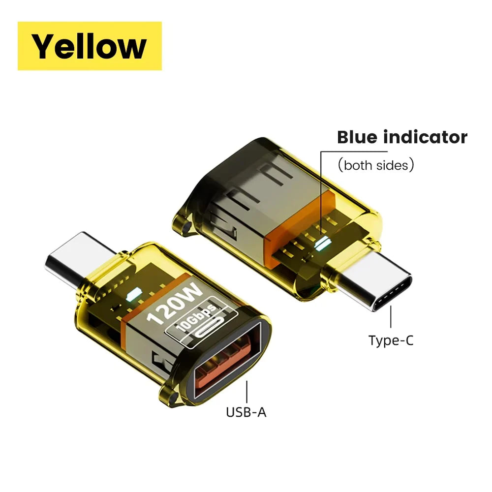 120W Fast Charging USB 3.2 to Type C Adapter OTG 10GB High Speed Data Audio Transfer For PC Tablet Xiaomi Huawei USB C Converter