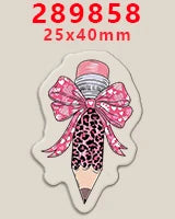 10pcs Clear Acrylic Planar Resin Back To School Themed DIY Bows Keychain Craft Supplies Handmade A294953