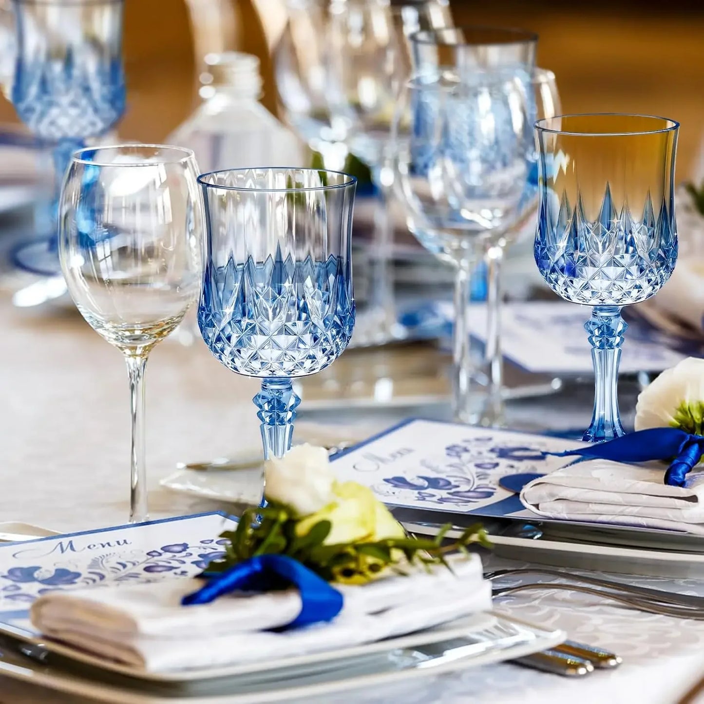 12-36PCS Shatterproof Tall Plastic Champagne Flutes Reusable Wine Glasses for Wedding Party Outdoor Picnic  Drinkware Decoration