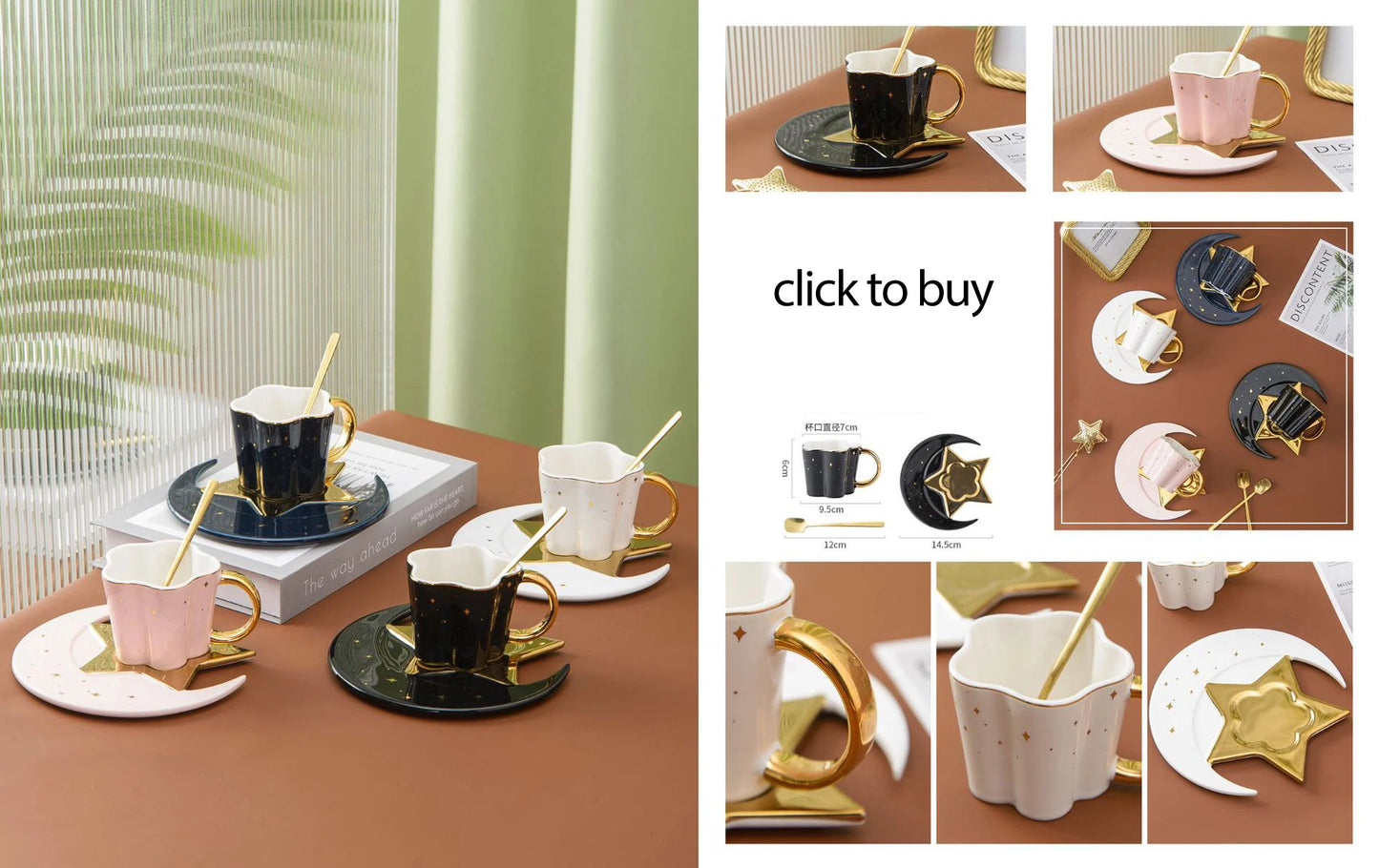 Ceramic Star Water Mug Creative Sequins Dazzle Blingbling Household Coffee Milk Mug Birthday Gift Mugs Drinkware