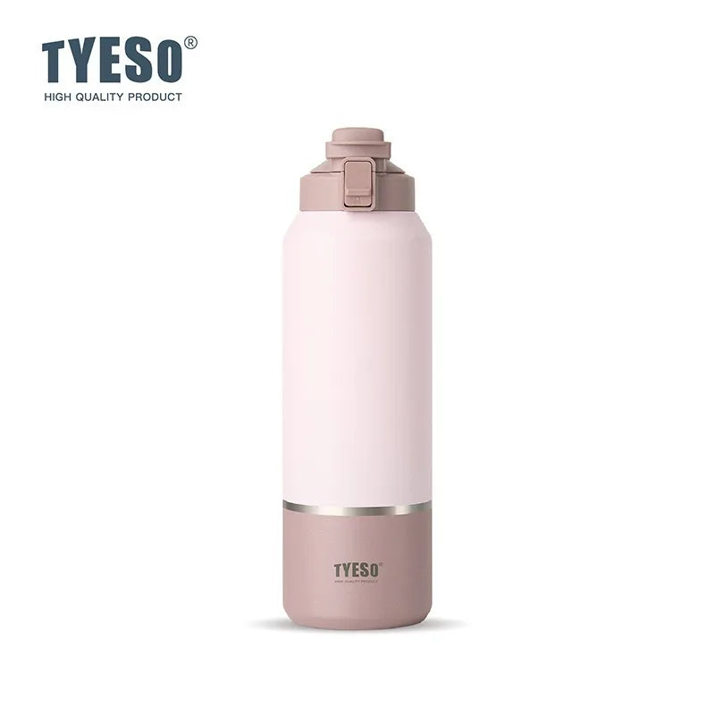 Tyeso Large Capacity Insulated Water Bottle Portable Travel Mug with Handle Leak-Proof Lid for Outdoor Sports Hiking Drinkware