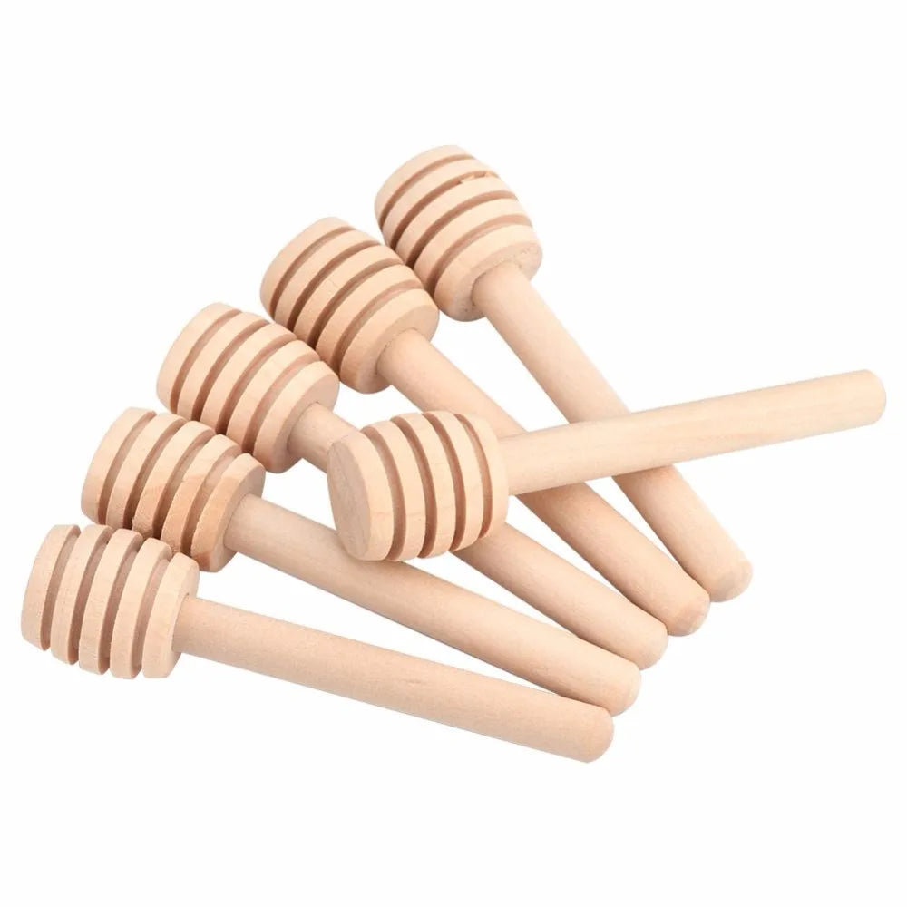 50Pcs Wooden Spoon Set Honey Spoon Mixing Dispenser Stirring Stick Candy Bar Dipper Coffee Milk Tea Jam Rod HoneyKitchen Gadgets