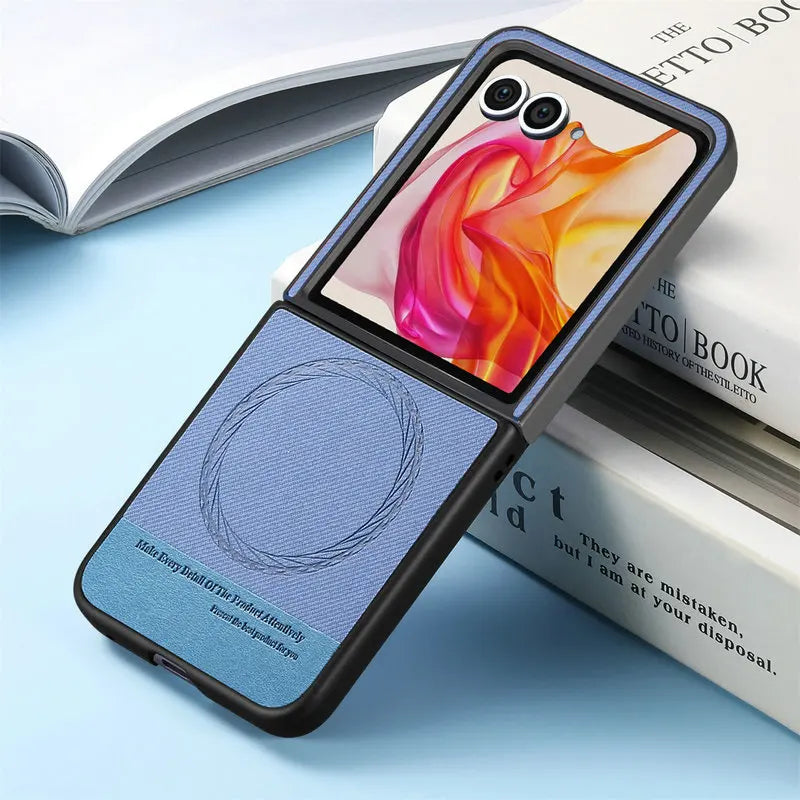 For Motorola Razr 60 50 40 Ultra 5G Folding Magsafe Case Luxury Leather Wireless Charge Back Capa Moto Razr 50 Razr60 Plus 2025