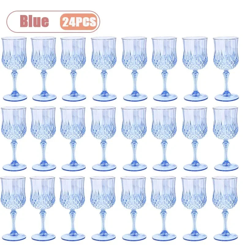 12-36PCS Shatterproof Tall Plastic Champagne Flutes Reusable Wine Glasses for Wedding Party Outdoor Picnic  Drinkware Decoration